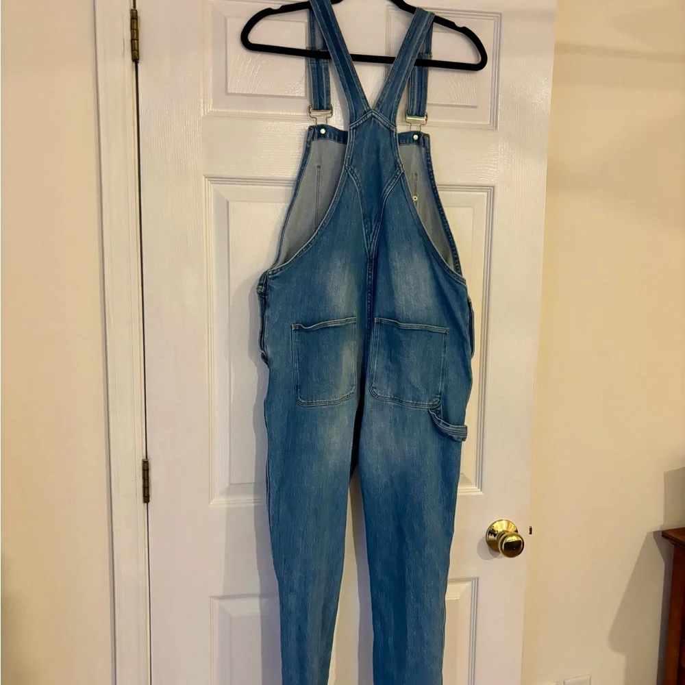 Frame Le Garçon Crop Boyfriend Distressed Denim Overalls - Picture 2 of 9